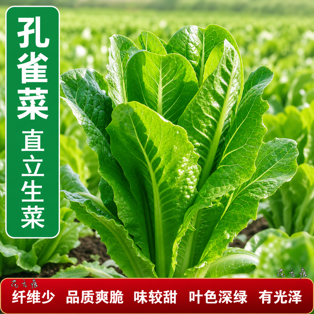孔雀菜不打药不生虫生吃脆甜高营养直立生菜四季播生菜绿叶苦菊菜