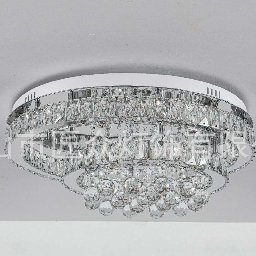 简约现代圆形水晶吸顶灯客厅卧室浪漫吸顶灯