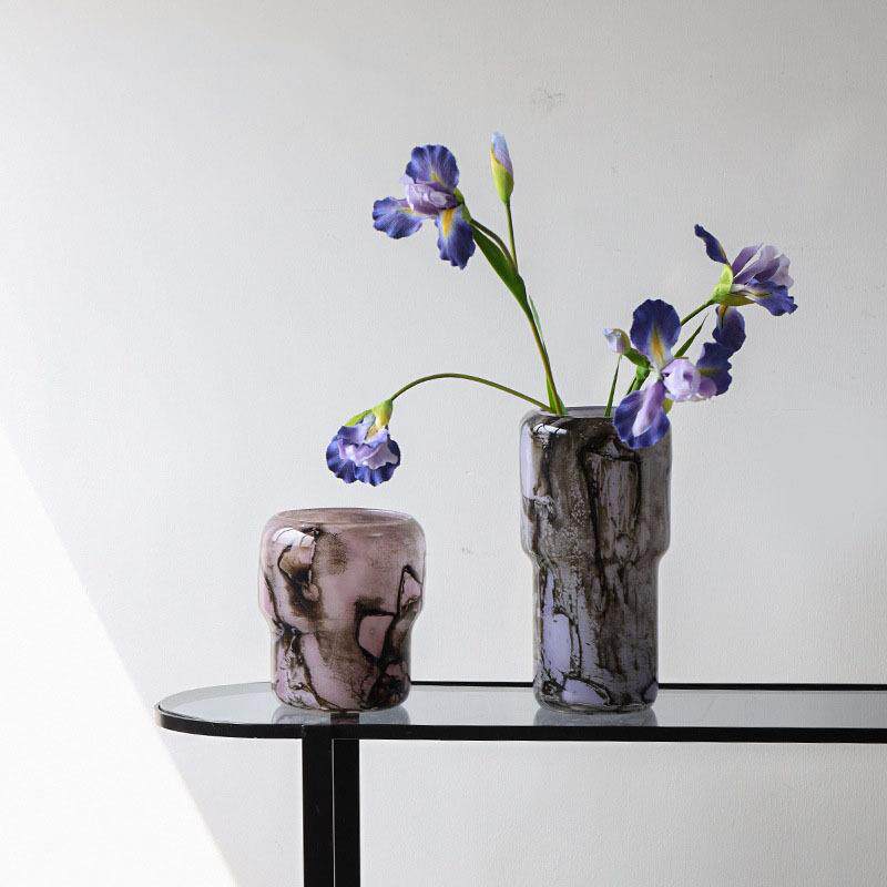 TEMU爆款玻璃花瓶轻奢高级感水养插花创意餐桌百合艺术大口径