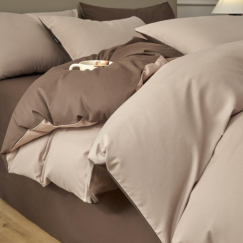 A类加厚纯棉磨毛四件套100全棉高端床上用品被套宿舍床单人三件套