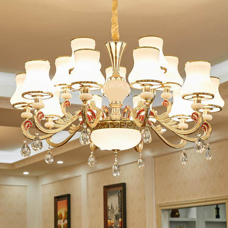 欧式客厅灯简欧餐厅吊灯奢华大气水晶灯吊灯温馨卧室灯饰中山灯具
