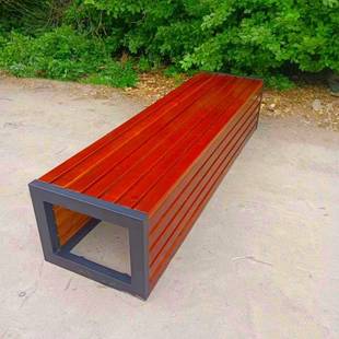 户外公园椅出售园林实木球磨铸铁椅脚靠背休闲椅平凳