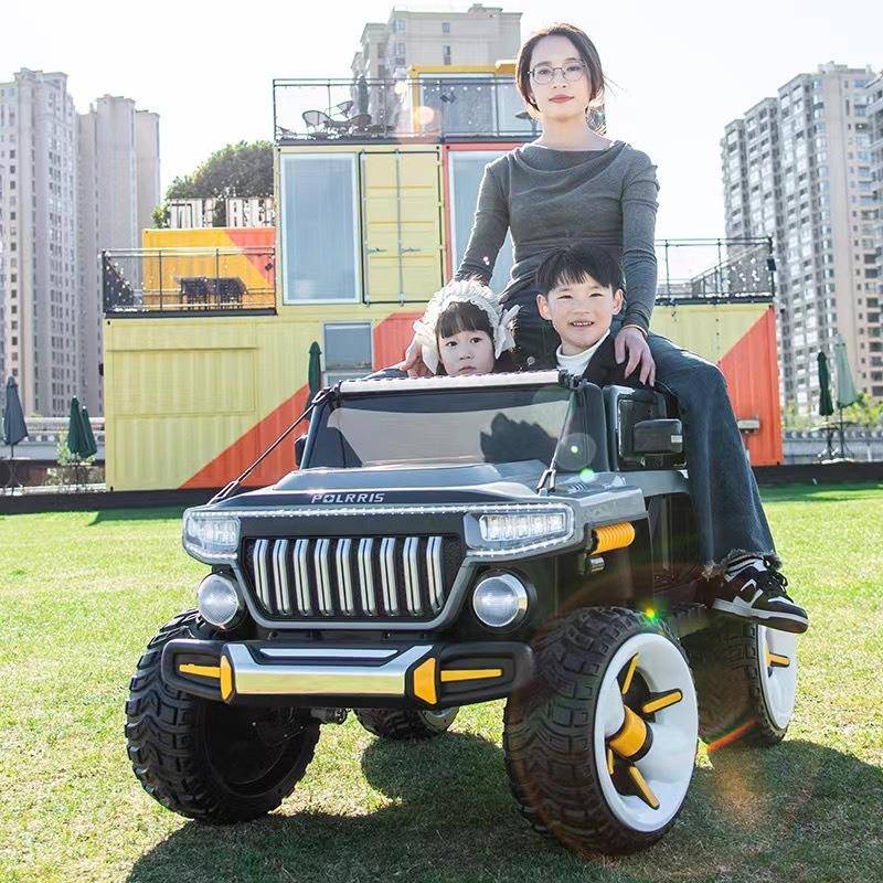 儿童电动汽车四轮驱动超大越野车双人宝宝小孩遥控玩具车可坐大人