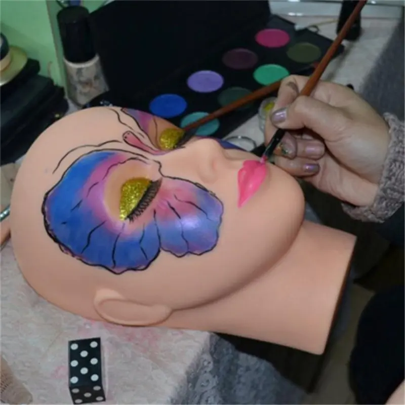 新手全脸化妆练习人脸学纹眉画眼线假面具仿真皮模特眼影彩妆面板