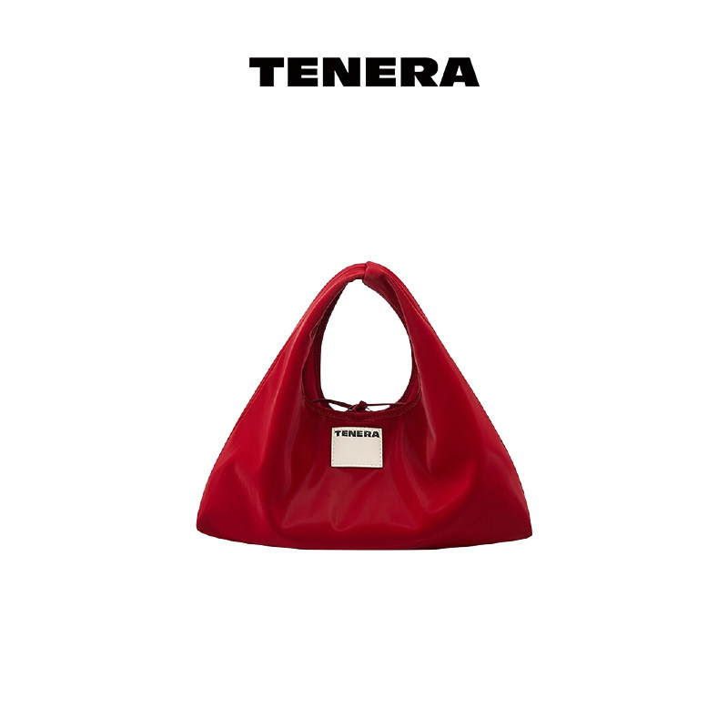 【自播专享】TENERA丝绒系列HOBO手拎包小号多巴胺三角包包