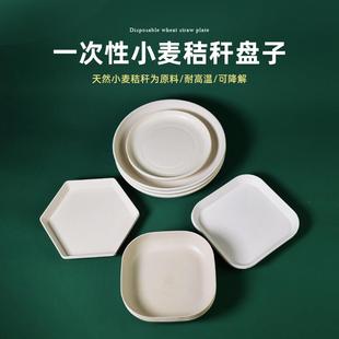 3JO麦秸秆一次性餐具餐盘碟子菜盘骨碟凉菜碟加厚碟子圆盘方盘深