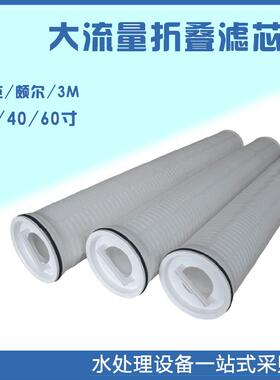 国产10寸大通量流量折叠滤芯钢铁电厂污水处理1-5203040um