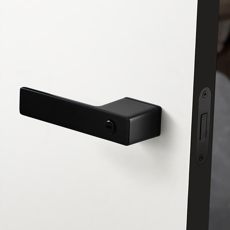 室内卧室极简磁吸静音锌合金门锁家用生态通用型房门卫生间门把手