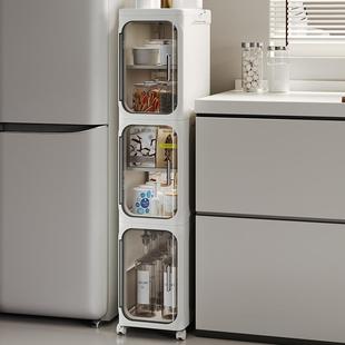 夹缝柜厨房杂物洗手间窄缝分类储物柜可折叠带轮大容量夹缝收纳柜