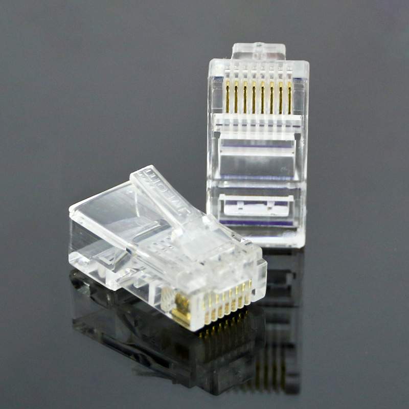TP-LINK镀金8芯EH601监控网络线CAT6a千兆六类RJ45非屏蔽水晶头