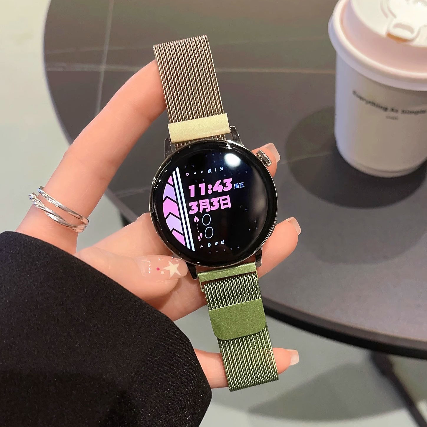 米兰尼斯磁吸适用oppowatchX2mini手表表带watch4pro金属新款男女