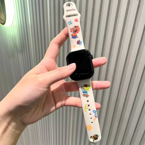 适用于苹果11手表带iwatch10腕带Se3软7女生6代5卡通9狗狗8ultra3