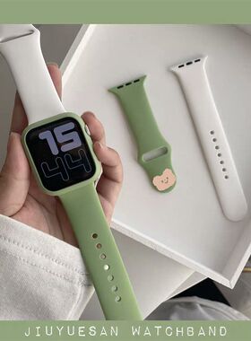 3248适用苹果表带AppleiwatchS10表带撞色双色硅胶9876/se代表带
