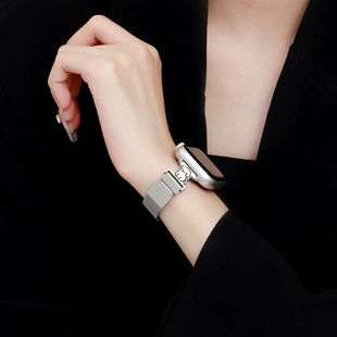 适用OPPO watchx2mini表带金属磁吸卡通可爱watch3se/2腕带细款女