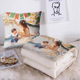 抱枕定制 桃皮绒靠枕定做双面印广告抱枕套亚麻靠礼品印