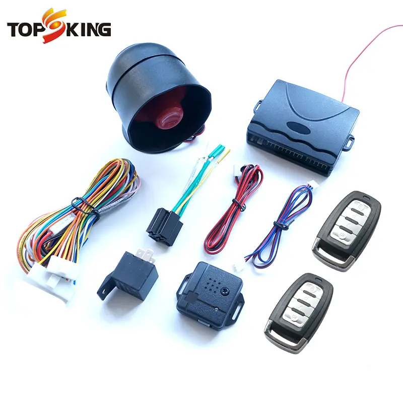 12v汽车防盗报警系统遥控开关锁开启后备箱声光报警43遥控钥匙