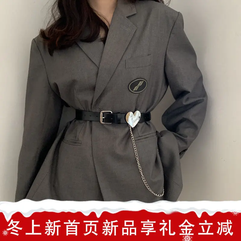 爱心女ins风装饰西装衬衫裤链腰带