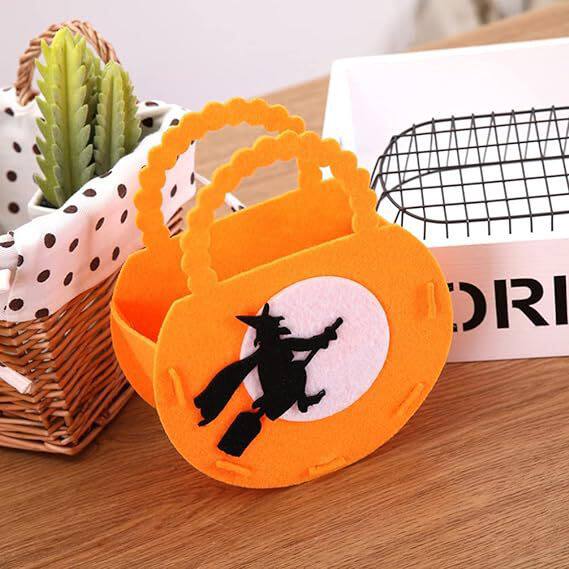 毛毡万圣节儿童糖果袋手提南瓜蝙蝠毛毡包礼品包万圣节南瓜桶