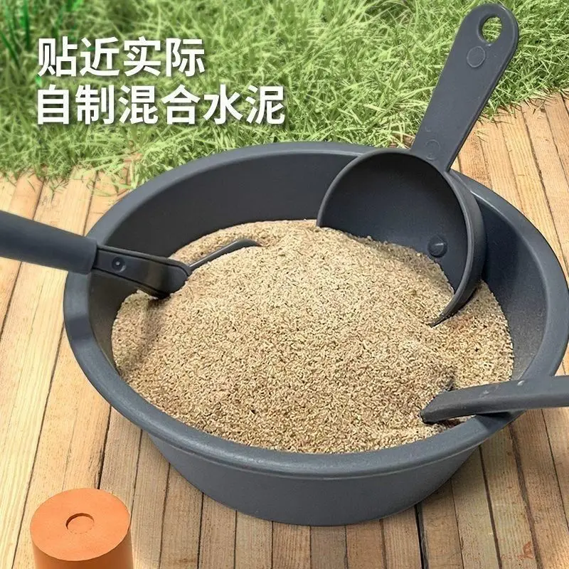 泥瓦匠玩具盖房方块砖块房子庭院手工建筑师桌面儿童玩具