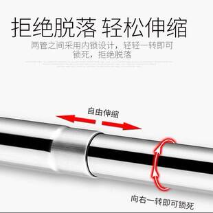 浴室弧形浴帘杆免打孔l形半u型伸缩淋浴杆不锈钢扇形浴杆晾衣杆
