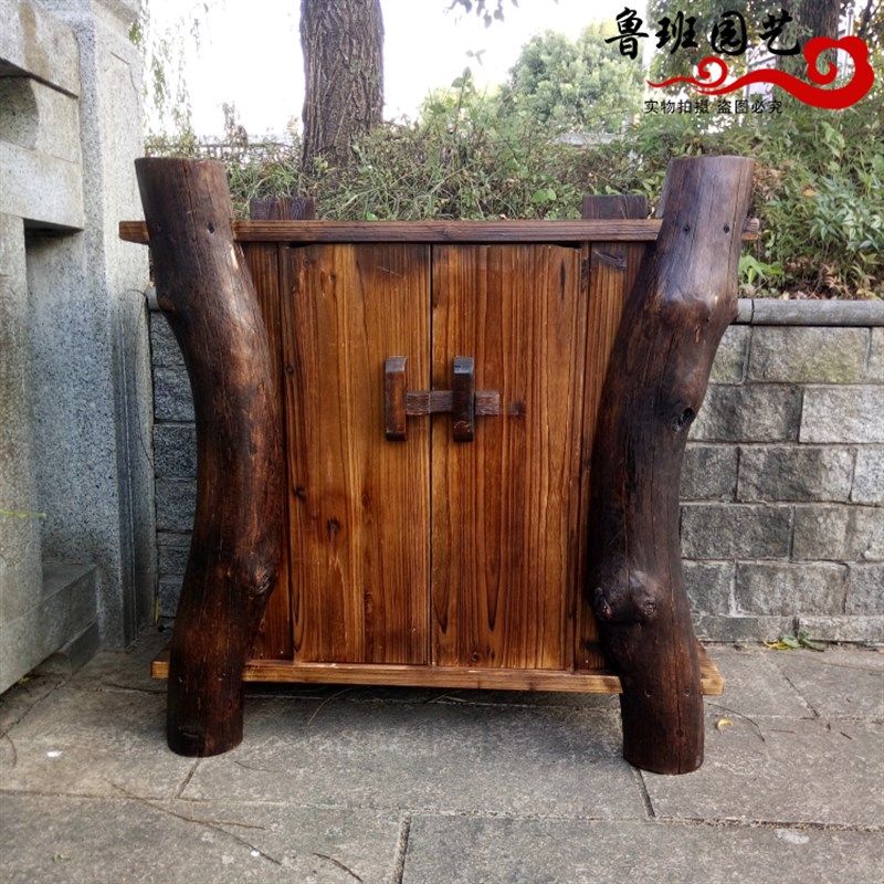 实木柜子碳d化防腐木储物柜阳台收纳柜玄关树根创意带门餐边柜碗,住宅家具,餐边柜,淘宝优惠券,粉丝福利购,淘宝优惠卷