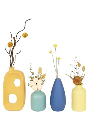 装饰品摆件家居饰品l乾燥花花瓶玄关电视柜小众工艺礼品摆饰置物