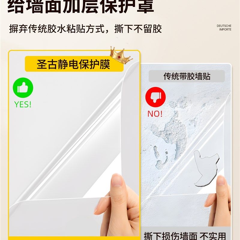 静电透明墙贴纸擦写不伤墙可移除儿童房涂鸦画画写U字板大白墙家,家居饰品,涂鸦墙贴,淘宝优惠券,粉丝福利购,淘宝优惠卷
