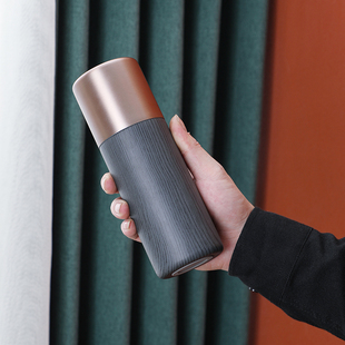 新款男女士商务办公n陶瓷内胆保温杯带过滤 简约可携式养生骨瓷水