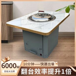 东北铁锅炖灶台桌烧电陶炉燃气岩板地锅柴火灶无烟净化柴火鸡灶台