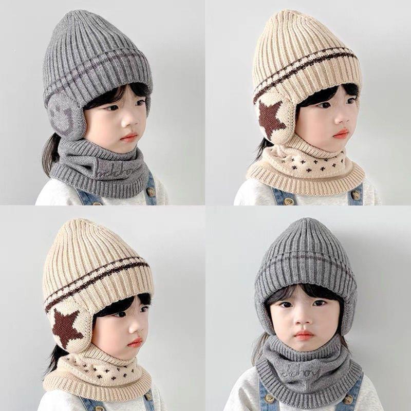 儿童帽子围巾耳罩帽秋冬小