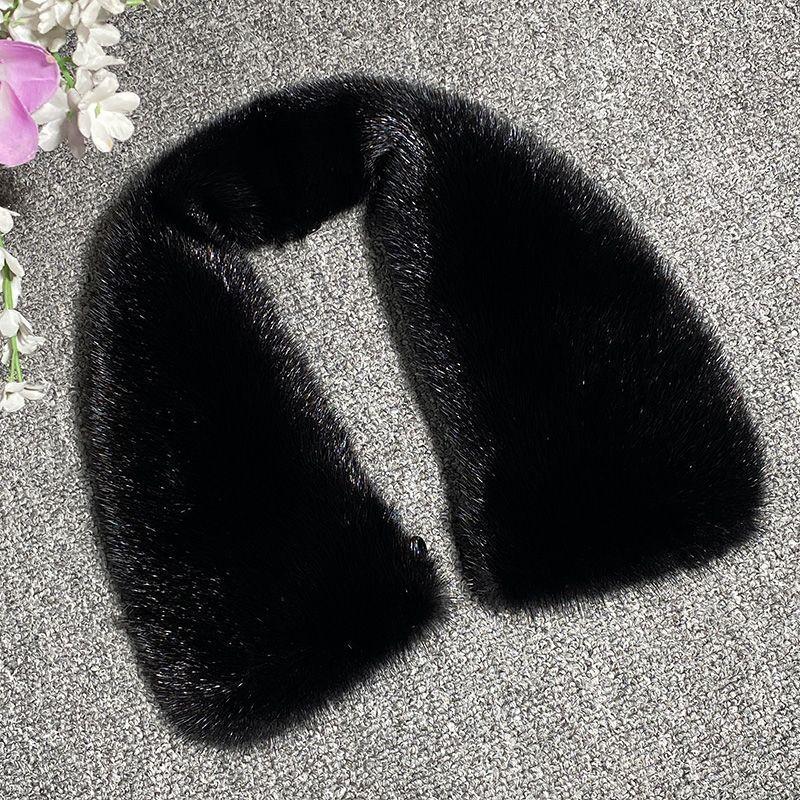 水貂毛领子方领男女通用白