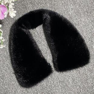 水貂毛领子方领男女通用白色毛领真皮大衣羽绒服毛领单卖