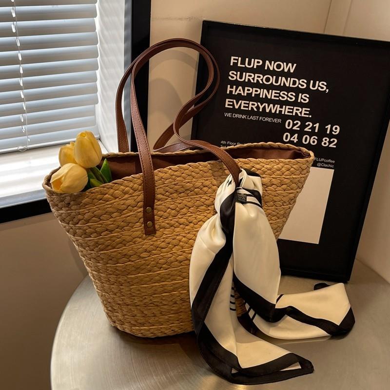 推荐草编包包女大容量休闲