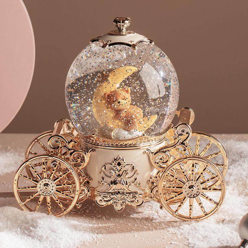 圣诞树水晶球飘雪八音盒鸟之诗儿童生日礼物音乐盒女孩礼物小夜灯