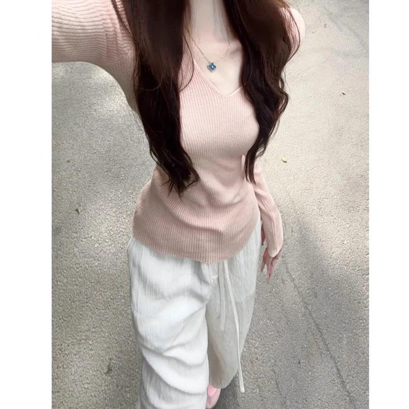 推荐美式纯欲风修身针织衫