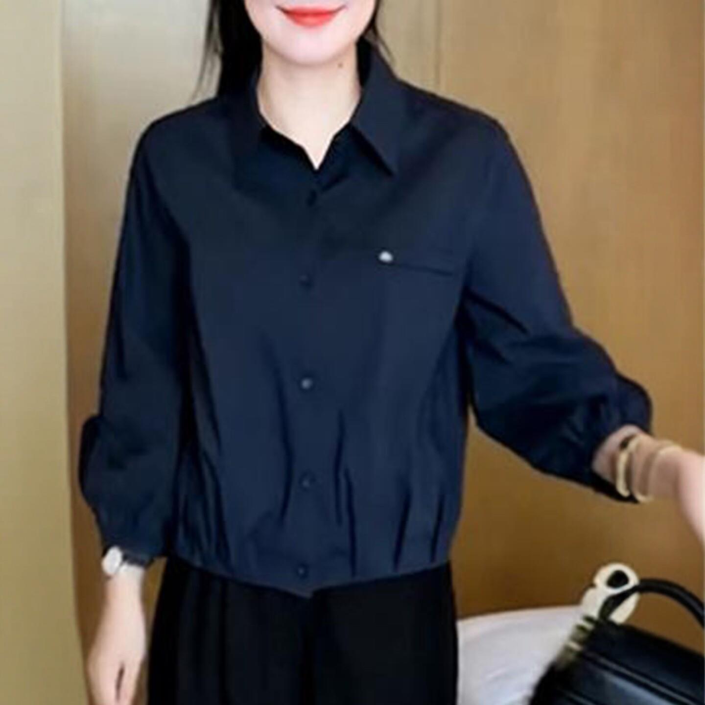 推荐短款衬衣外套春季新款M洋气显瘦宽松百搭妈妈装优雅设计感上