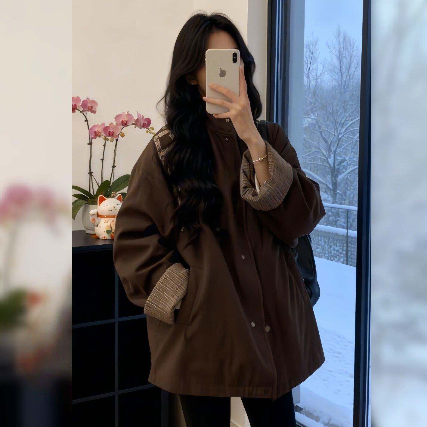 推荐高级感撞色立领休闲宽松遮肉百搭超好看中长款风衣外套2026年