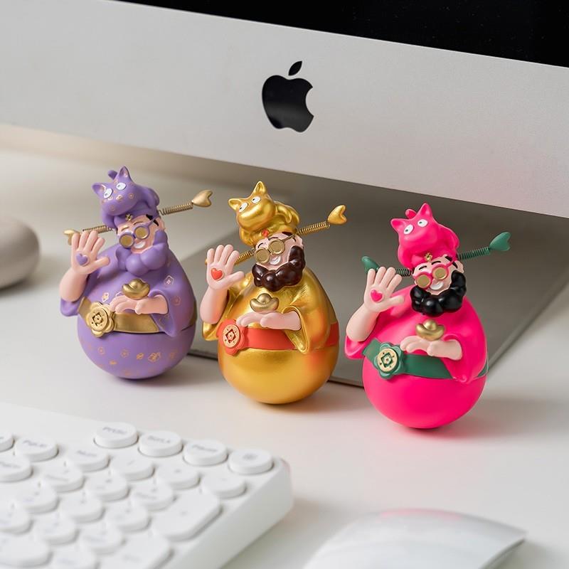 不倒翁桌面摆件爷装饰工位