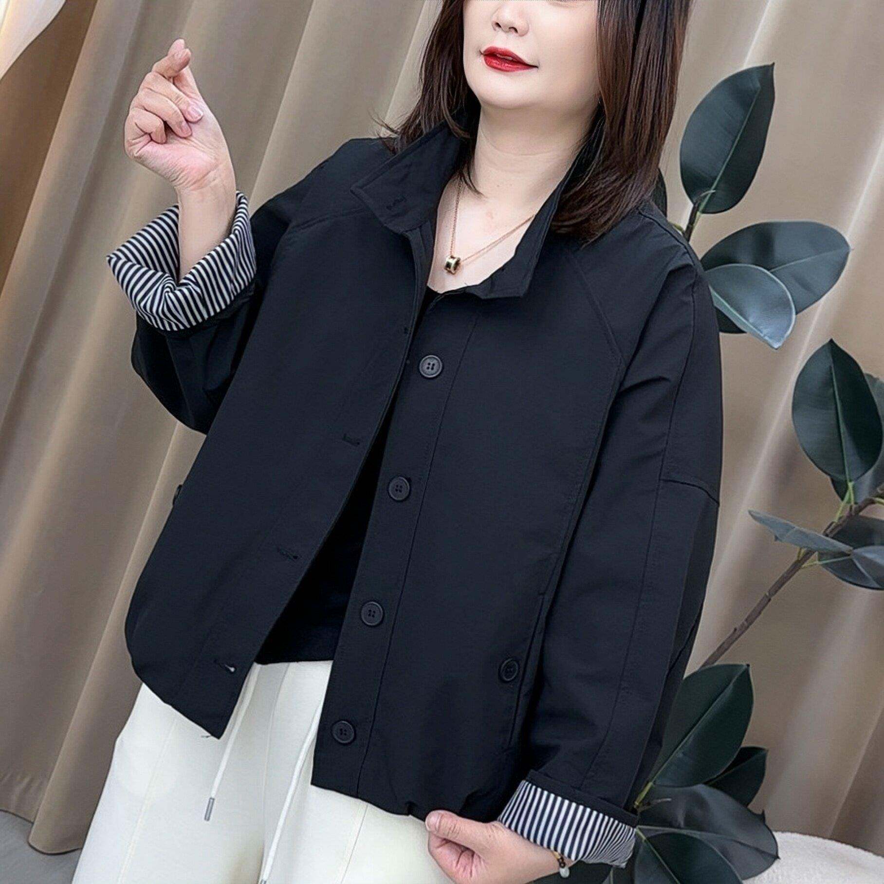 推荐中老年女装妈妈春装外套短款风衣春秋时尚洋气休闲夹克宽松上