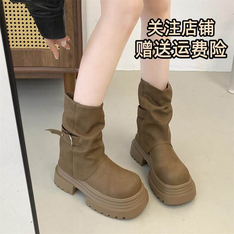 新品复古设计感短筒马丁靴