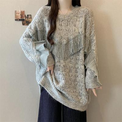 新品荷叶边亮丝钩花镂空针