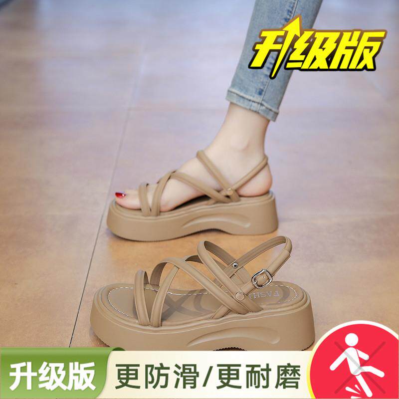 新品凉鞋女款2026新款夏季外穿时尚厚底罗马凉拖配裙子妈妈不累脚