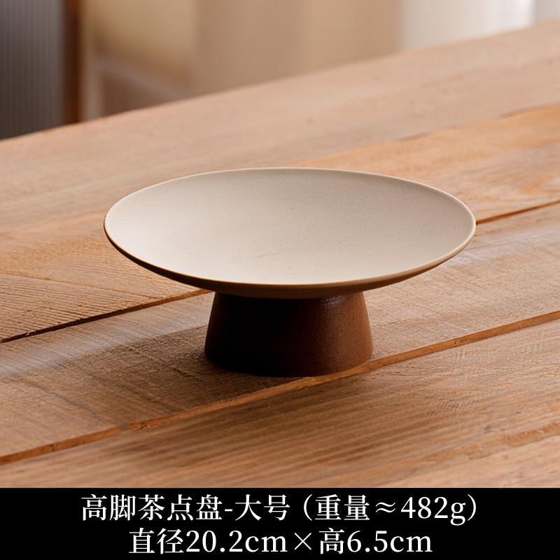 新品陶土高脚粗陶瓷托盘中