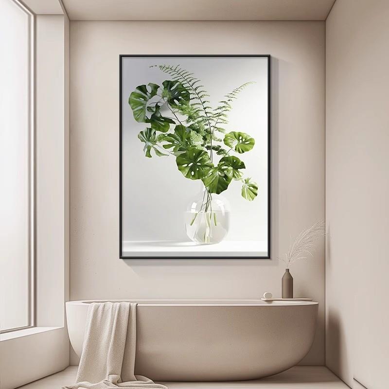 好货北欧小清新绿植卫生间墙面装饰画免打孔洗手间墙壁画浴室厕所图片
