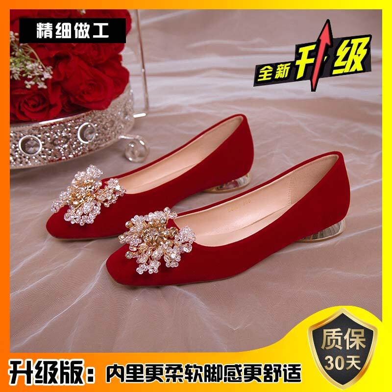 新品法式婚鞋女红色2026新