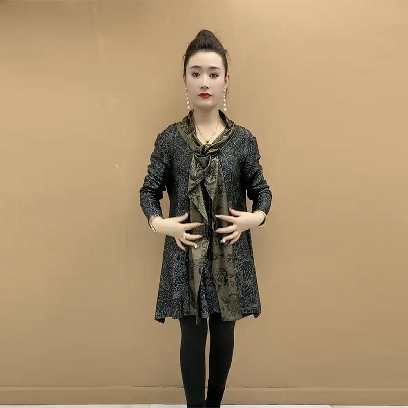 推荐欧货春季新款时尚韩版裙子大版衫宽松遮肚子显瘦休闲中长款连