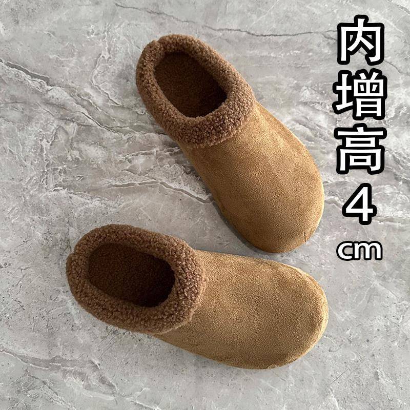 推荐包头半拖鞋女外穿2026新款秋冬加绒保暖棉鞋毛毛勃肯鞋内增高