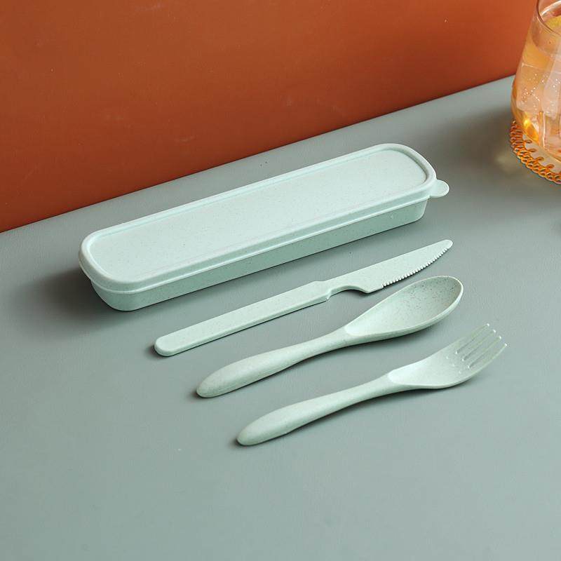 新品小麦秸秆刀叉勺三件套