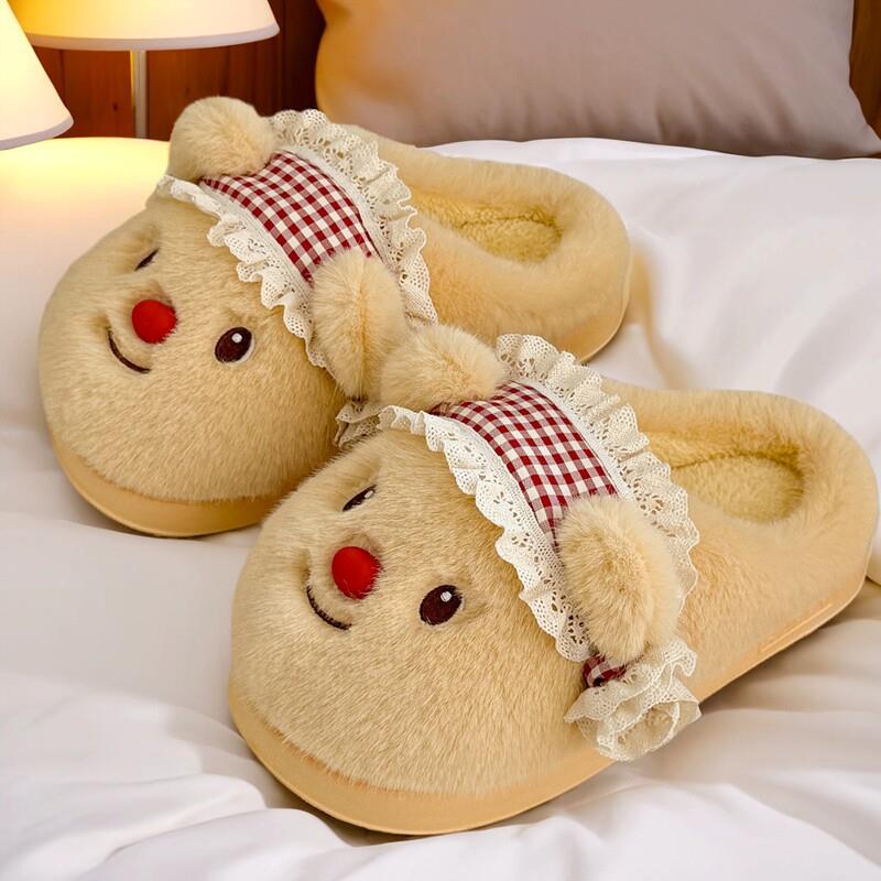 小熊棉拖鞋女款秋冬季2025