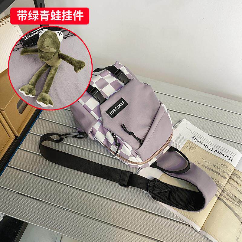 新品胸包男休闲日系运动斜挎包女学生轻便单肩挎包设计感小众斜肩